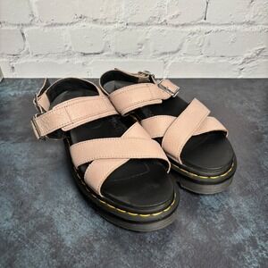 Dr. Martens Voss II Peach Beige Pisa Leather Sandals Womens 10